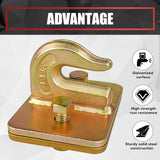 2 Pack 3/8" Tractor Bucket Grab Hook Grade 70 Forged Steel Bolt on Grab Hook Tow Hook Mount with Backer Plate, Work Well for Tractor Bucket, RV, UTV, Truck