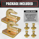 2 Pack 3/8" Tractor Bucket Grab Hook Grade 70 Forged Steel Bolt on Grab Hook Tow Hook Mount with Backer Plate, Work Well for Tractor Bucket, RV, UTV, Truck