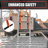 Ladder Roof Hook with Wheel, Heavy Duty Ladder Stabilizer with Rubber Grip T-Bar for Damage Prevention, Roof Ridge Ladder Hook Quick and Secure Installation on Steep Roofs, 2 Pack