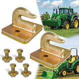 2 Pack 3/8" Tractor Bucket Grab Hook Grade 70 Forged Steel Bolt on Grab Hook Tow Hook Mount with Backer Plate, Work Well for Tractor Bucket, RV, UTV, Truck
