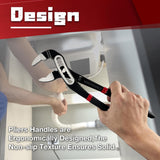 3Pcs Pump Pliers Set, Fast Adjustable Water Pump Pliers, V-Jaw Tongue and Groove Pliers, 50CR-V, 7-Inch, 10-Inch, 12-Inch