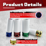 4Pcs 1/2" Drive Metric Impact Socket Set, CR-MO, 17Mm, 19Mm, 21Mm, 22Mm