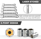122Pcs 1/4" & 3/8” Drive Impact Socket Set, Ratchet Socket Wrench Set with Extention Bar, Adapter, Screw Bits,Drive Bit Holder, Spark Plug Socket,Cr-V