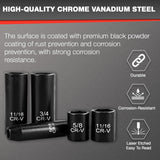 21Pcs 3/8" Socket Set,Drive Impact Socket Set, SAE, Deep & Shallow, Cr-V Steel, 6 Point with Adapters, 72T Ratchet Handle, 5/16-7/8Inch