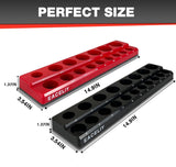2Pcs 1/2" Magnetic Socket Organizer Set,Sae & Metric Socket Holder Kit, Socket Trays,Holds 35 Deep and Shallow 1/2" Sockets(Sockets Not Included)