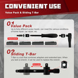 95PCS 3/8” Drive Impact Socket Set,Socket Wrench Set,Include Ratchet Handle, Adapter, Extension Bar, Spark Plug Socket, 1/4" Bits,Metric/Sae,Deep/Shallow,6-Point,Cr-V Steel