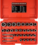 32Pcs Bolt Extractor Kit,Stripped Bolt Extractor Kit,Easy Out Bolt Remover Set for Rusted, Rounded, Damaged Nuts Screws