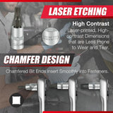 64PCS 1/4,3/8&1/2” Master Torx Bit Socket Set and External Torx Socket Set,E4-E24,T6-T70,Tt6-Tt70,Tp8-Tp60,Adapters,S2 and Cr-V Steel