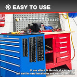 6Pcs Magnetic Socket Organizer Set, 1/2", 1/4" and 3/8" SAE & Metric Deep & Shallow Socket Holder Kit, Socket Trays,Holds 143Pcs Sockets (Sockets Not Included)