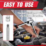 32Pcs 1/2" Drive Impact Socket Set,Metric, Deep with 3/8"F to 1/2"M Universal Joint,Extension Bar (5” & 10”),Ratchet Wrench,Spark Plug Socket,6 &12 Point,Cr-V Steel,Mirror Chrome