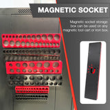 6Pcs Magnetic Socket Organizer Set, 1/2", 1/4" and 3/8" SAE & Metric Deep & Shallow Socket Holder Kit, Socket Trays,Holds 143Pcs Sockets (Sockets Not Included)