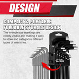 13PCS Hex Key Set,Jumbo Allen Wrench Set, Metric 2-19Mm, Precision Hex Key Set, S2, BLACK, Jumbo Hex Key Allen Wrench Set for Professional Use