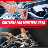 69Pcs 1/4”&3/8" Drive Impact Socket Set,Drive Master Socket Set,Sae/Metric, Deep & Shallow with Drive Head Ratchet,Drive Spark Plug Socket,Extension Bar (3” & 6”),6 Point,Cr-V Steel