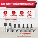 64PCS 1/4,3/8&1/2” Master Torx Bit Socket Set and External Torx Socket Set,E4-E24,T6-T70,Tt6-Tt70,Tp8-Tp60,Adapters,S2 and Cr-V Steel