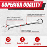 30PCS Combination Wrench Set,Combo Wrench Sets,12 Point, Metric & Sae,8-22Mm,1/4-1",Cr-V Steel