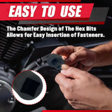 32Pcs Master Hex Bit Socket Set, Allen Socket Set, 1/4'', 3/8'&1/2'' Hex Drive Sockets, SAE &Metric,S2 Alloy Steel & Cr-V,5/64 to 3/4,2Mm to 19Mm