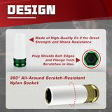 4Pcs 1/2" Drive Metric Impact Socket Set, CR-MO, 17Mm, 19Mm, 21Mm, 22Mm