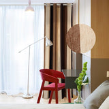 Bedroom Curtains Absolute Heat Insulation Chenille Vertical Striped Color Window Curtains Living Room Buttonhole Curtains Single Panel (W52Xl95, Brown)