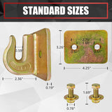 2 Pack 3/8" Tractor Bucket Grab Hook Grade 70 Forged Steel Bolt on Grab Hook Tow Hook Mount with Backer Plate, Work Well for Tractor Bucket, RV, UTV, Truck