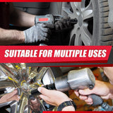 5PCS 1/2" Drive Impact Socket Set,Flip Socket Set,Metric(17X19,21X22 Mm) & Sae(3/4X13/16,7/8X15/16In) with 3” Extension Bar,Cr-Mo Steel,Double Ended Thin Wall Nut Sockets