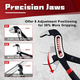 3Pcs Pump Pliers Set, Fast Adjustable Water Pump Pliers, V-Jaw Tongue and Groove Pliers, 50CR-V, 7-Inch, 10-Inch, 12-Inch