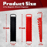 2Pcs Magnetic Wrench Organizer, Wall Mounted Magnetic Tool Organizer, Handheld Magnetic Wrench Holder SAE & Metric for Workshop
