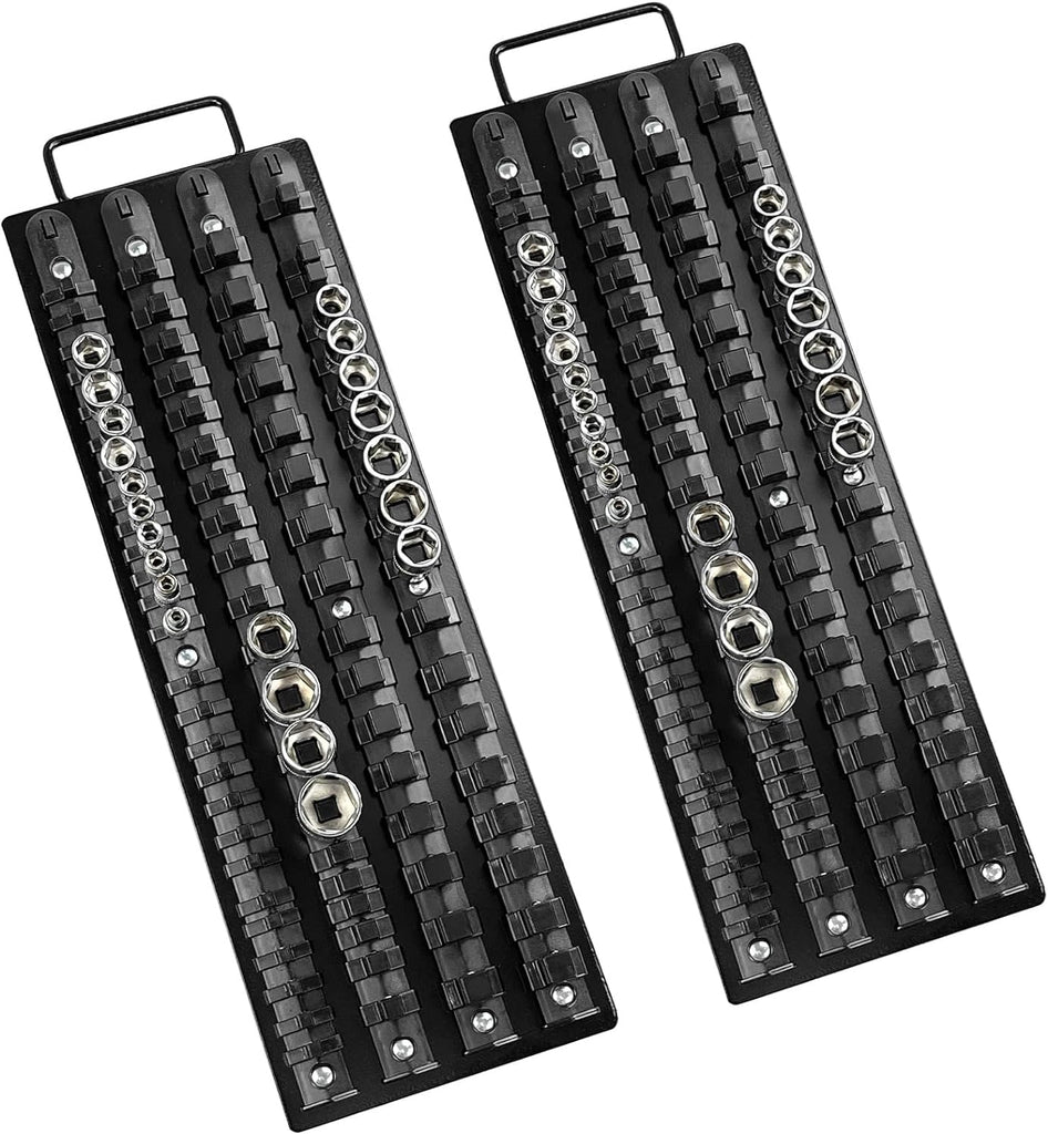 160Pcs ABS Socket Organizer Driver Socket Holder,Abs Tools-Socket Holder,1/4-Inch X 52 Clips,3/8-Inch X 60 Clips, 1/2-Inch X 48 Clips,Premium Quality Socket (2 Pack)