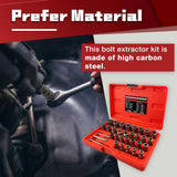 32Pcs Bolt Extractor Kit,Stripped Bolt Extractor Kit,Easy Out Bolt Remover Set for Rusted, Rounded, Damaged Nuts Screws