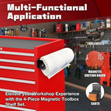 4PCS Magnetic Toolbox Shelf, Magnetic Toolbox Tray Set,Black Matte,Extra Strong Magnetic for Garages, Repair Shops and DIY