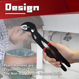 3Pcs Water Pump Pliers Set, Fast Adjustable Water Pump Pliers, V-Jaw Tongue and Groove Pliers, Groove Joint Pliers Set, 50CR-V, 7-Inch, 10-Inch, 12-Inch