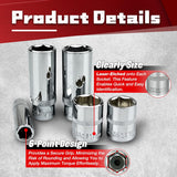 86PCS 1/4”&3/8” Drive Impact Socket Set,Socket Wrench Set,Include Ratchet Handle, Extention Bar, Adapter, 1/4" Bits,Metric/Sae,Deep/Shallow,6-Point,Cr-V Steel,Mirror