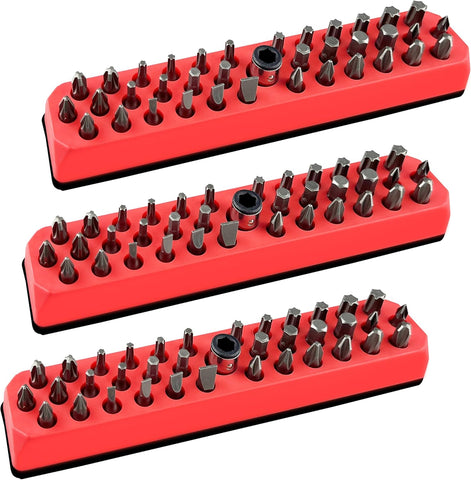 3PCS 1/4" Magnetic Hex Bit Holder with Strong Magnetic Base,Magnetic Screwdriver Bit Organizer,Holds 43Pcs Holes Bit (Bits Not Included)