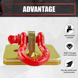 2Pcs Bolt on Tractor Bucket Grab Clevis Mount Hooks with 1/2In D Ring Shackle Loader Chain Grab Hook, Gold and RED