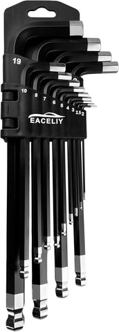 13PCS Hex Key Set,Jumbo Allen Wrench Set, Metric 2-19Mm, Precision Hex Key Set, S2, BLACK, Jumbo Hex Key Allen Wrench Set for Professional Use