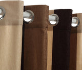Bedroom Curtains Absolute Heat Insulation Chenille Vertical Striped Color Window Curtains Living Room Buttonhole Curtains Single Panel (W52Xl95, Brown)