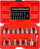 15Pcs Screw Extractor Set, 3/8" Inch Manual Screw Extractor Kit, Easy Out Bolt Remover Set for Rusted, Rounded, Damaged Nuts Screws