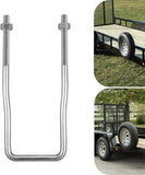 U-Bolt Trailer Spare Tire Bracket, Spare Tire Carrier Galvanized Threaded Spare Tire Mount Bracket Side Mount 4 or 5 Lugs Fit for Fishing Boat, Ski Boat or Sailboat Trailer