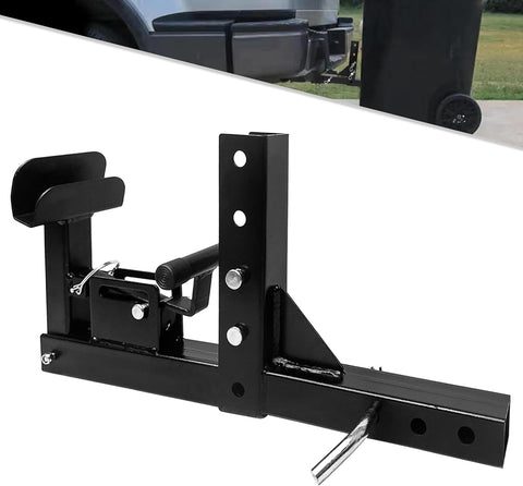 Adjustable Trash Can Transporter Hitch,Garbage Hauling Towing Hitch with 2'' Hitch Receiver Adapter for Trailers,Trucks,Cars,Golf Cart,Atv, Garbage Can Hauler Towing Hitch Carrier