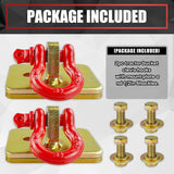 2Pcs Bolt on Tractor Bucket Grab Clevis Mount Hooks with 1/2In D Ring Shackle Loader Chain Grab Hook, Gold and RED